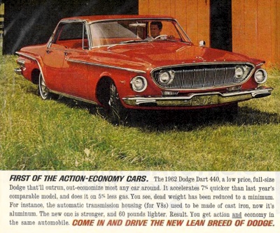 The 1962 Australian Dodge Phoenix was based on the American Dodge Dart